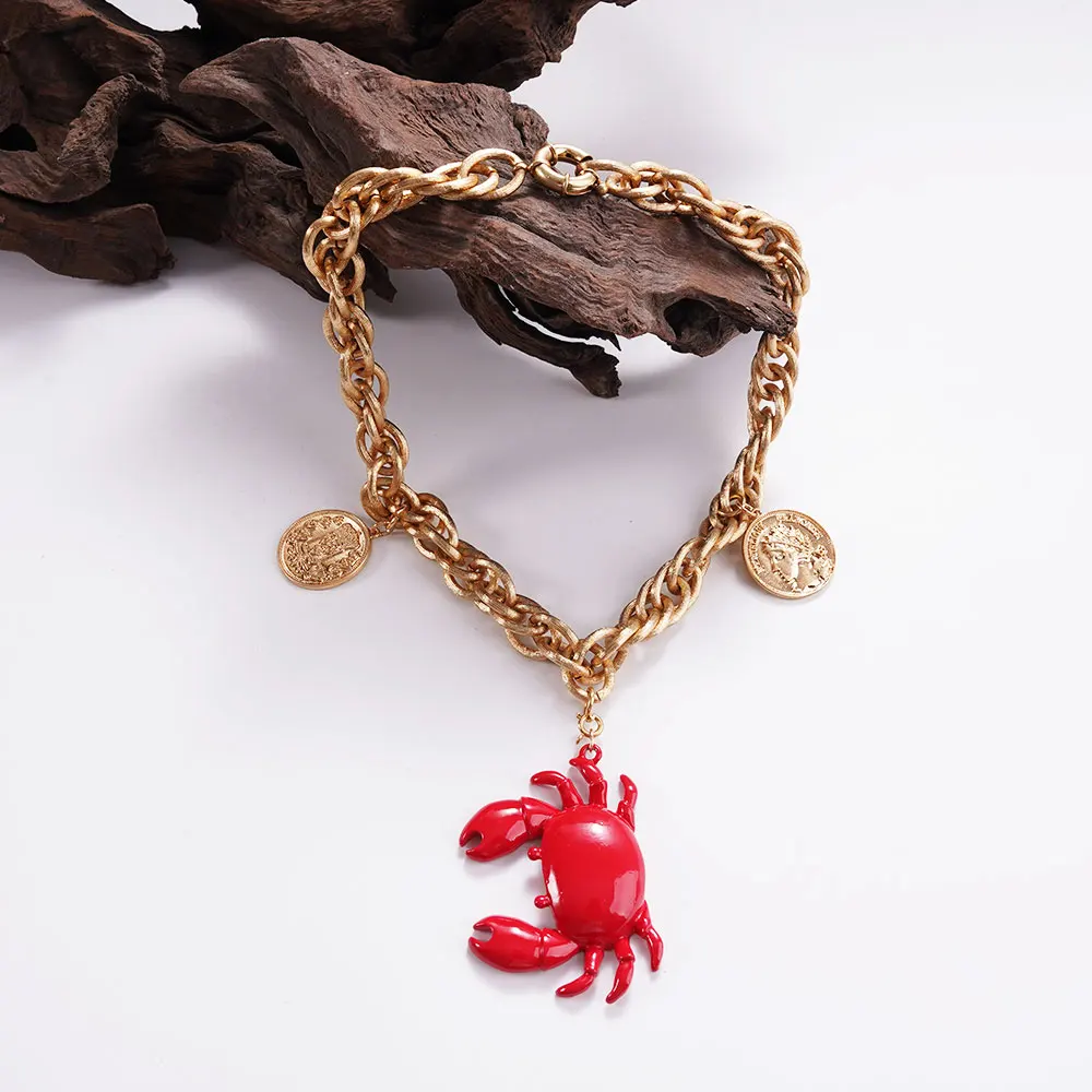 

Bohemian Style Exaggerated Crab Pendant Necklace Classic Fashionable Ladies' Jewelry for Party And Holiday Gifts