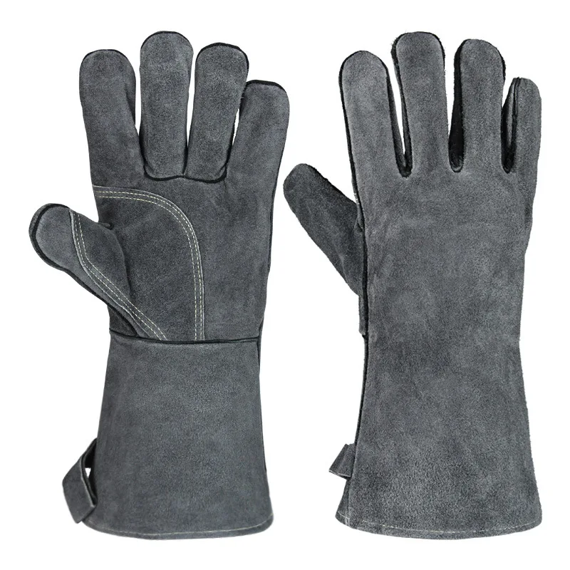 500℃ Heat Resistant Oven Gloves Mitts Baking BBQ Gloves for Grill Heat Insulation Leather Forging Welding Gloves