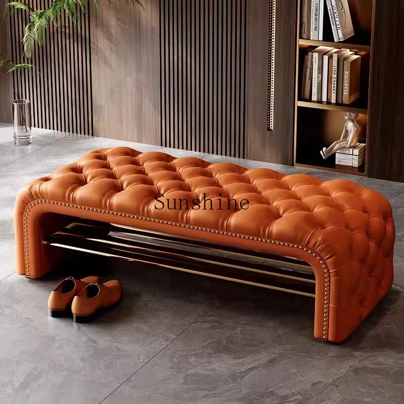 American bedroom bedside stool modern simple light luxury sofa pedal