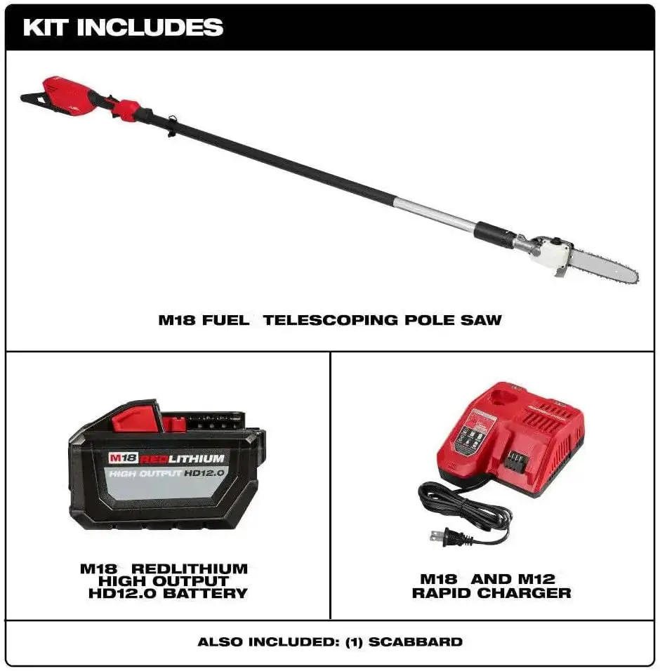 Pole Saw, M18 Pole Saw, Tree Trimmers For Milwaukee 3013-21 M18 Fuel 18V Cordless Telescoping Pole Saw Kit