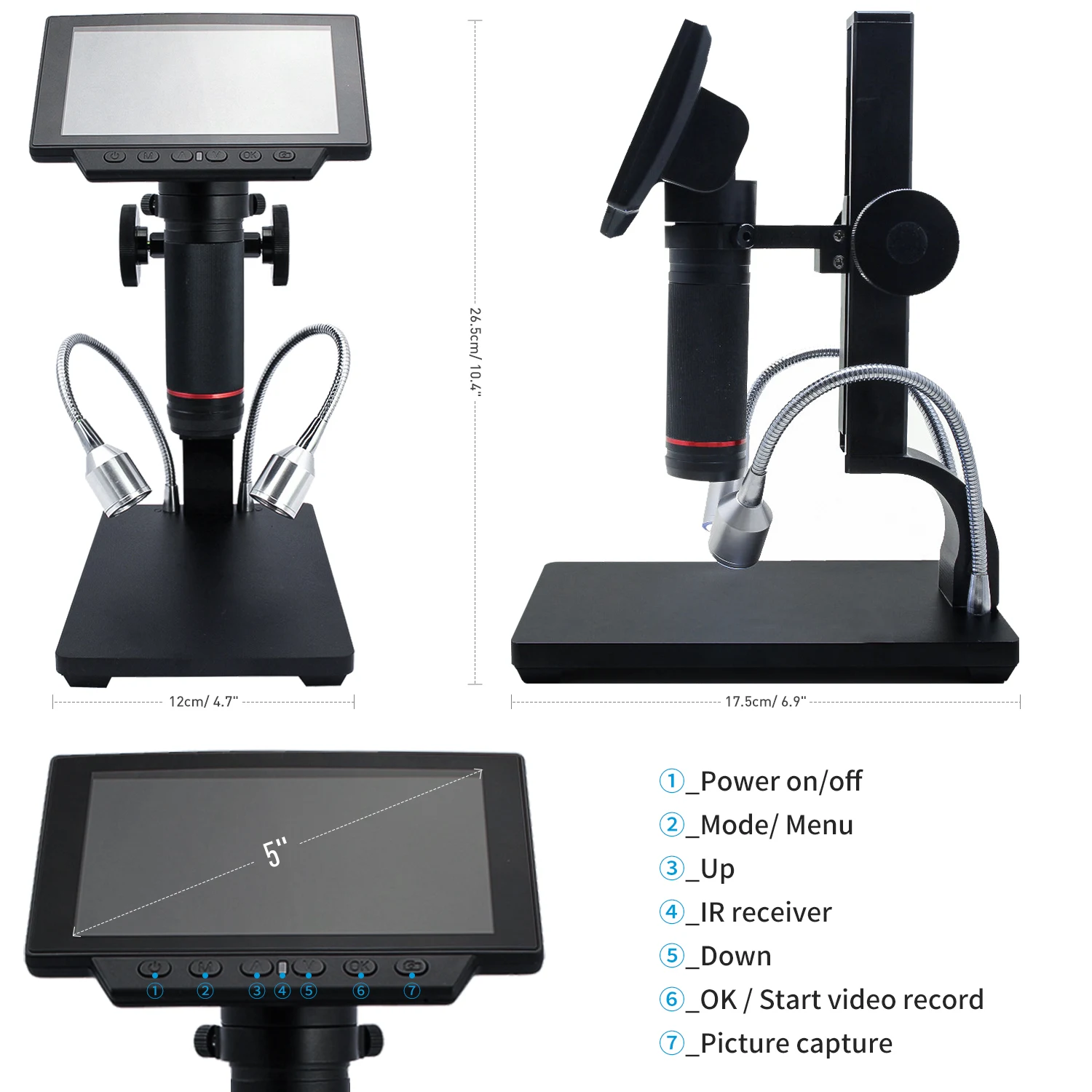 Andonstar HDMI Digital Microscope Support HDMI ADSM302 Long Object Distance For Phone Watch Repair PCB Soldering Tool BGA