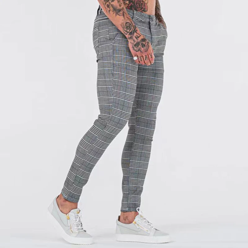 

Мужские зауженные брюки в клетку, классические повседневные брюки для офиса и вечеринок, мужские ковбойские брюки