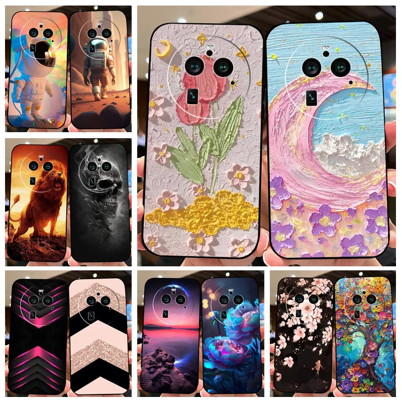 For OPPO Find X6 Pro Phone Case Cute Painted Back Cover Camera Protective Bumper Conque Funda Case For Find X6 Pro Cases Cover