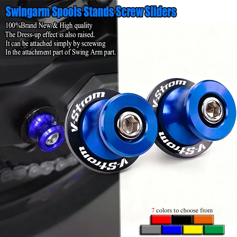 

Fit For V-Strom 250 1050 XT V Strom 650 VStrom 800DE DL650 DL1000 2023 2022 2021 Swingarm Spools Rear Stand Screws Sliders
