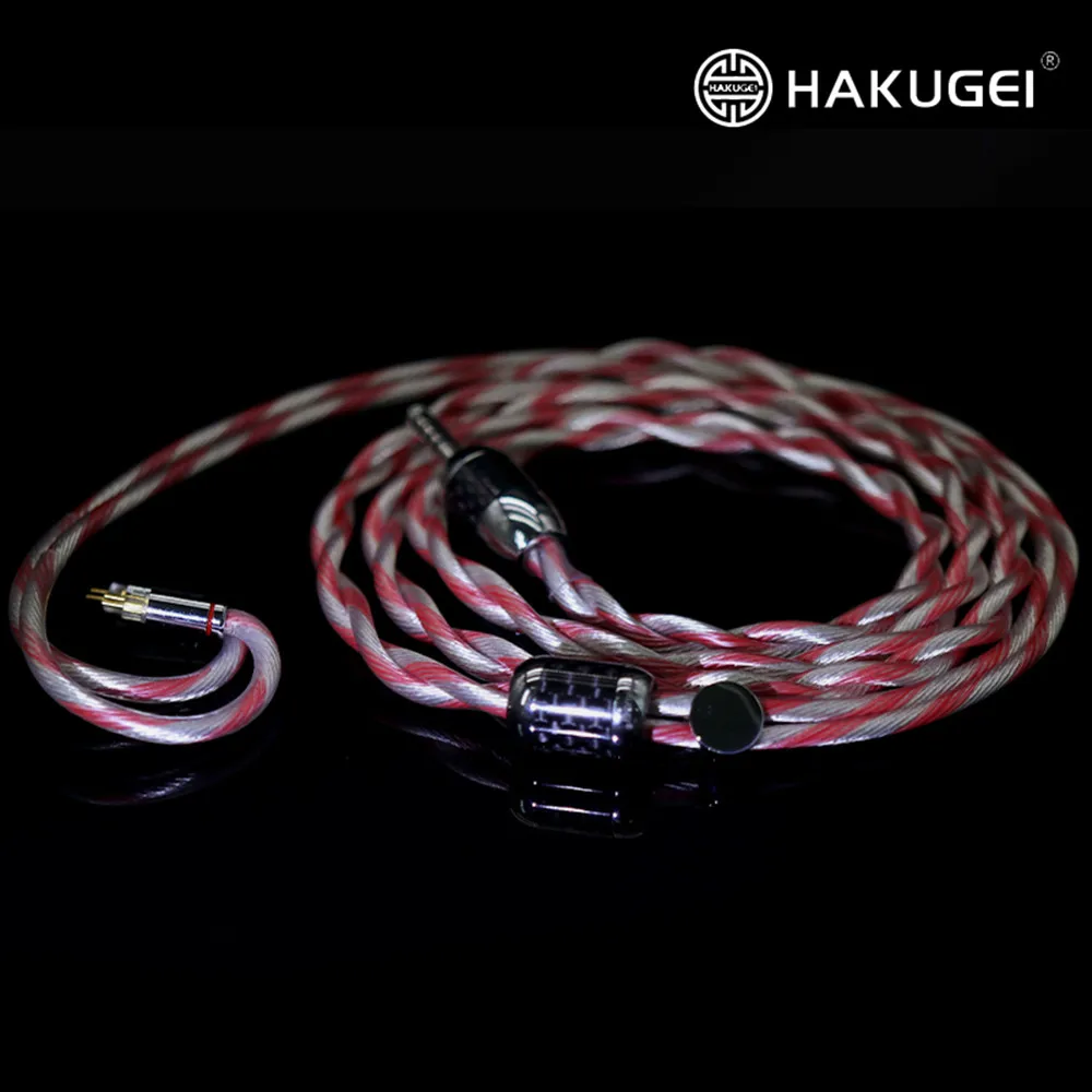 HAKUGEI Red Dragon Silver Plated 6NOCC Copper Coaxial Shield Earphone Upgrade Cable 2Pin 0.78mm MMCX for Shure SE215 KXXS