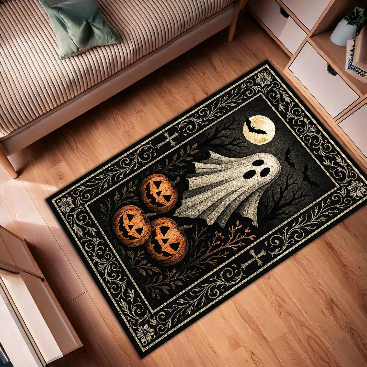 Horror Jack‑O’-Lantern & Ghost Carpet