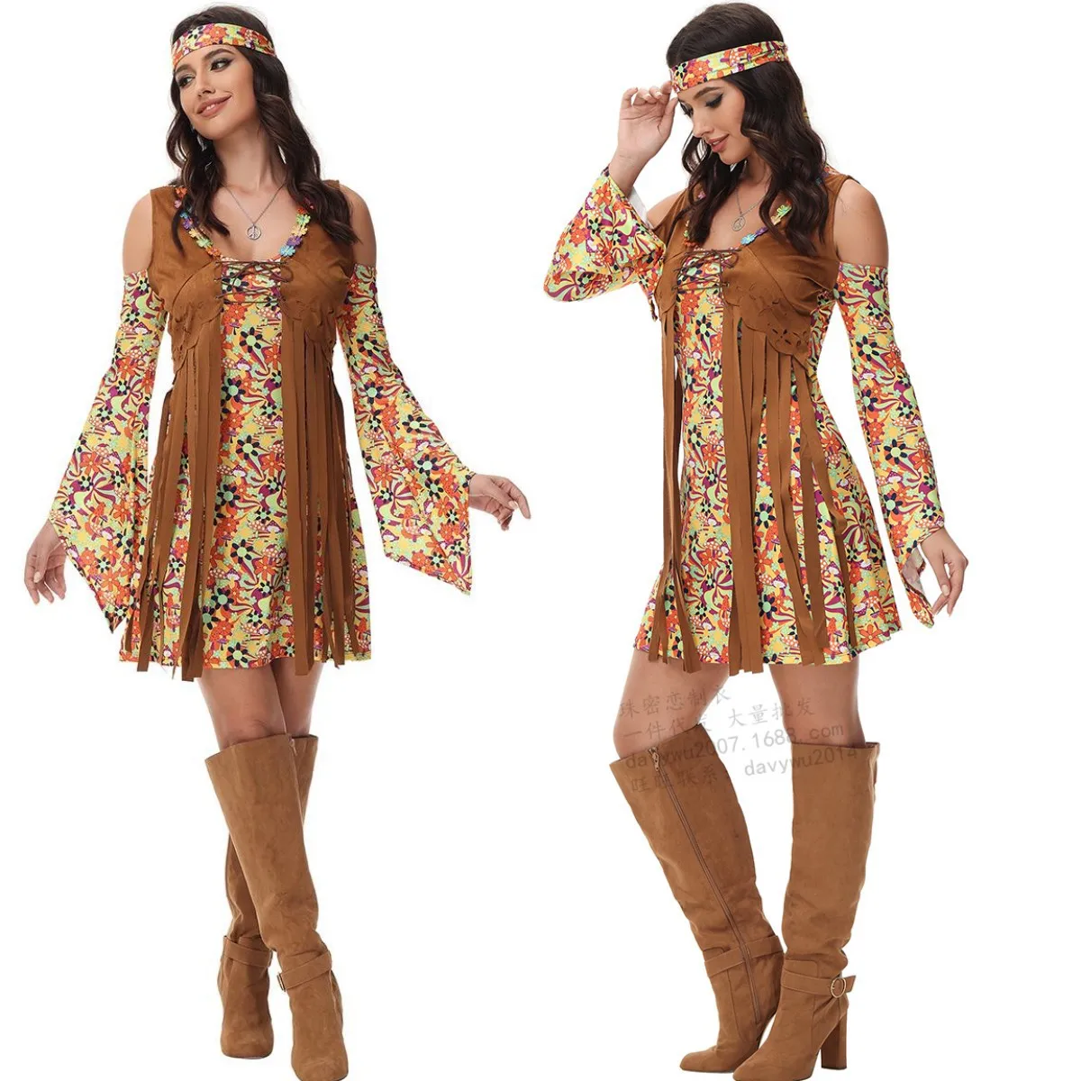 

Halloween Costumes Vintage 70s Disco Hippie Character Costumes