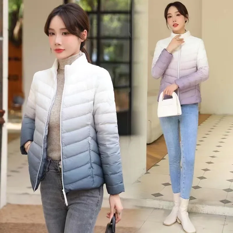 

Women Duck Down Jacket Ultra-light Thin Down Jacket Lady 2023 Autumn Winter Slim Short Warm 90% White Coat Women Outerwear