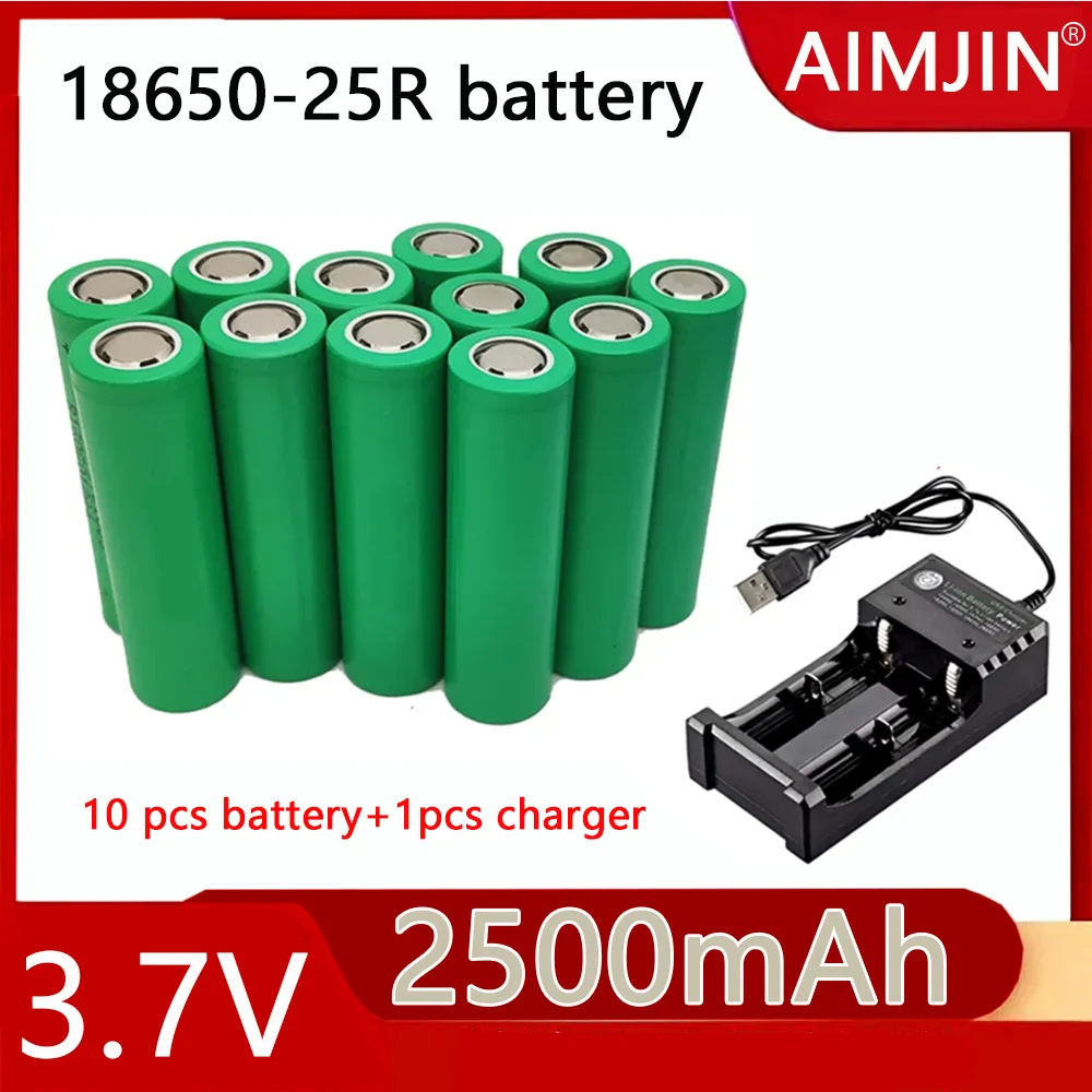 

18650 25R 3.7V 2500mAh NEW High-quality Rechargeable Lithium Battery, Large Capacity Energy Storage Battery