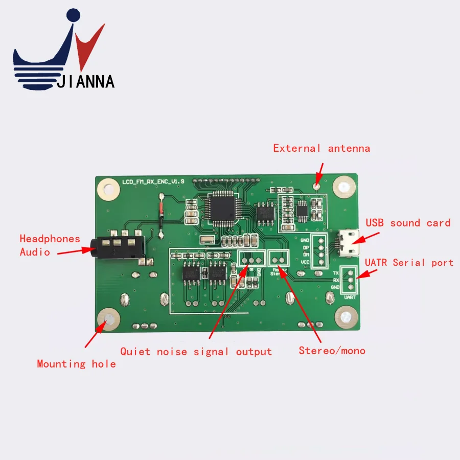 FM receiver module Digital radio circuit board Wireless audio Village to campus radio DIY