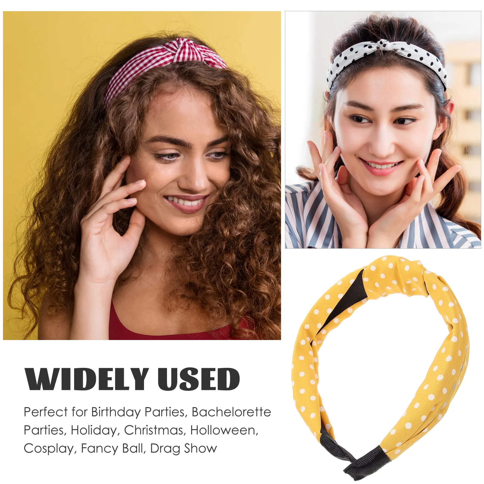 

Dot Headband Fabric Hairpin Hoop Bands Girls Female Yellow Fashion Women Non Slip Wide Brimmed Delicate Hair Accessories