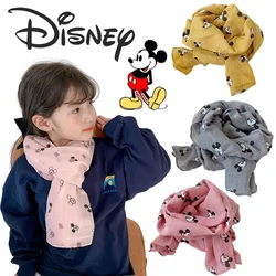 Disney Mickey Cotton Scarf Children Autumn Winter Warmer Neck Scarf Boys Girls Cartoon Print Scarves Cute Windproof Scarves