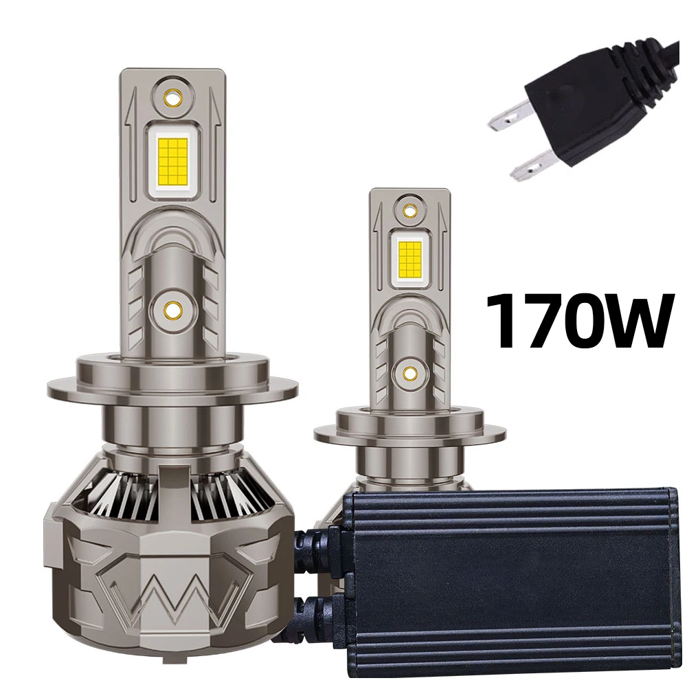 Infitary High Power LED Headlights for Auto H7 H4 Car Bulb H1 H11 HB3 9005 HB4 9006 170W CANBUS Lamp 2 Copper Tube Lights for Au