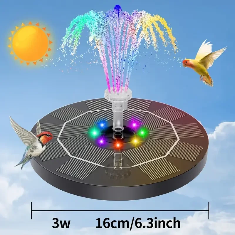 

3W/3.5W LED Solar Fountain Water Pump, 7 Pump Heads, Garden Pond Independent Portable Floating Solar Fountain Water Pump