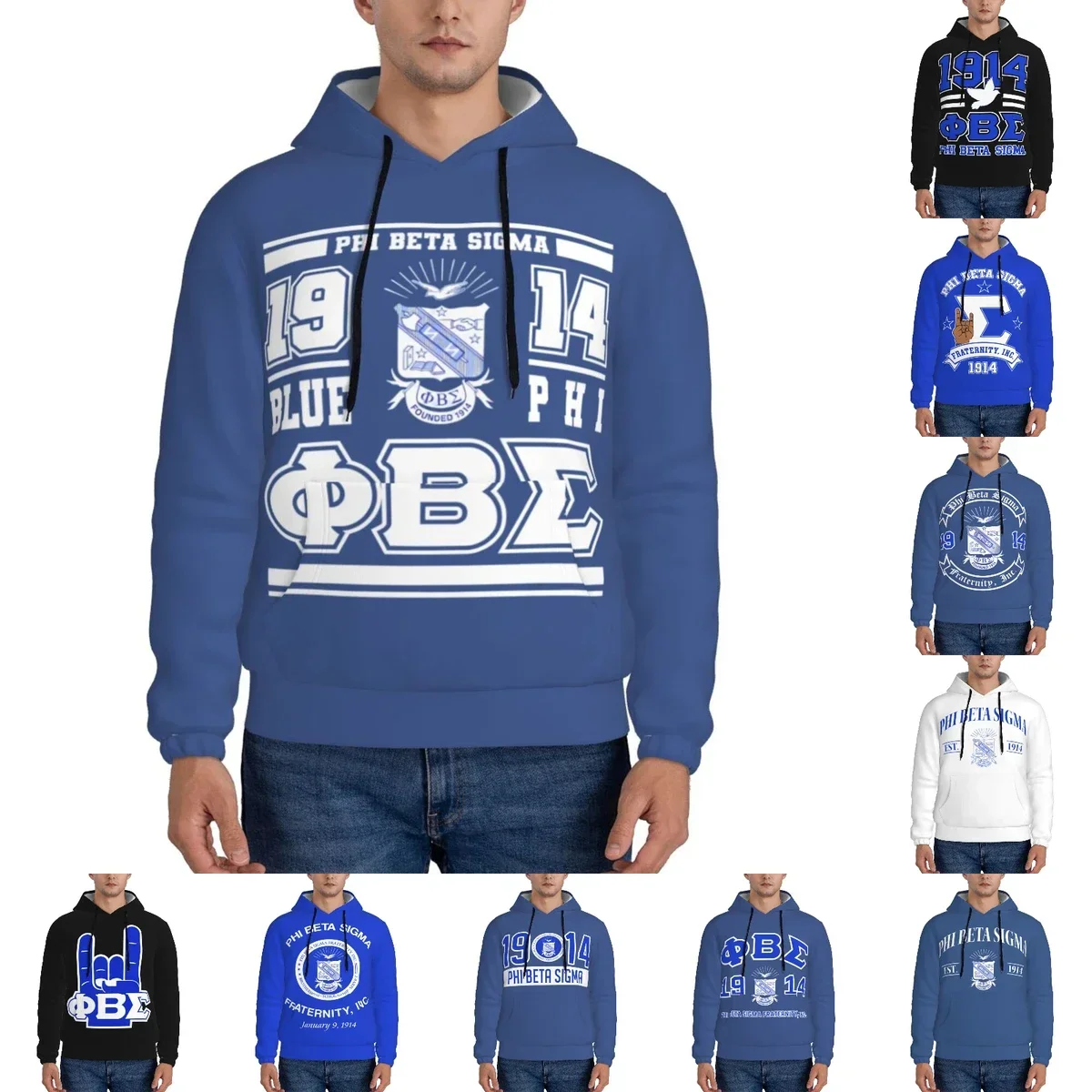 

Phi Beta Sigma PBS Fraternity Men's Pullover Hoodie Casual Hooded Sweatshirt Best Hoodies Sportswear Tracksuit with Pocket