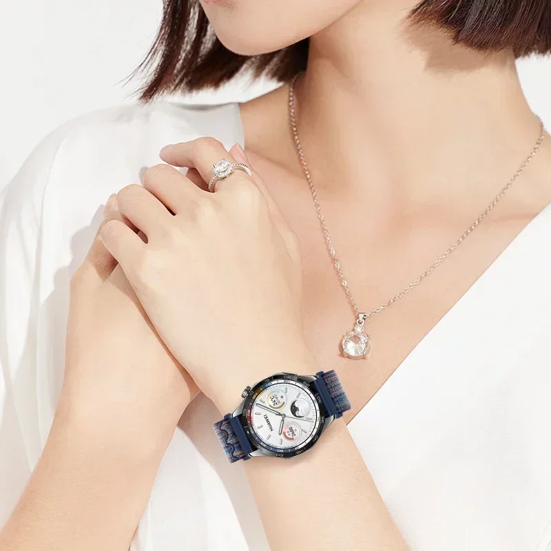 20 مللي متر 22 مللي متر حزام نايلون لساعة سامسونج 7 6 5 4 Sprots تنفس معصمه كوريا سوار لهواوي ساعة 5 GT5/4/3 برو 46 مللي متر