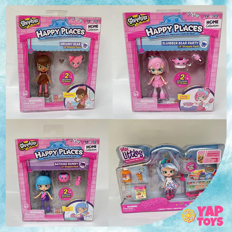 

Original Shopkins House Figure Supermarket Shopping Cart Car Wash Girl'S Houseplaying Toys Trendy Ornaments Kids Birthday Gift