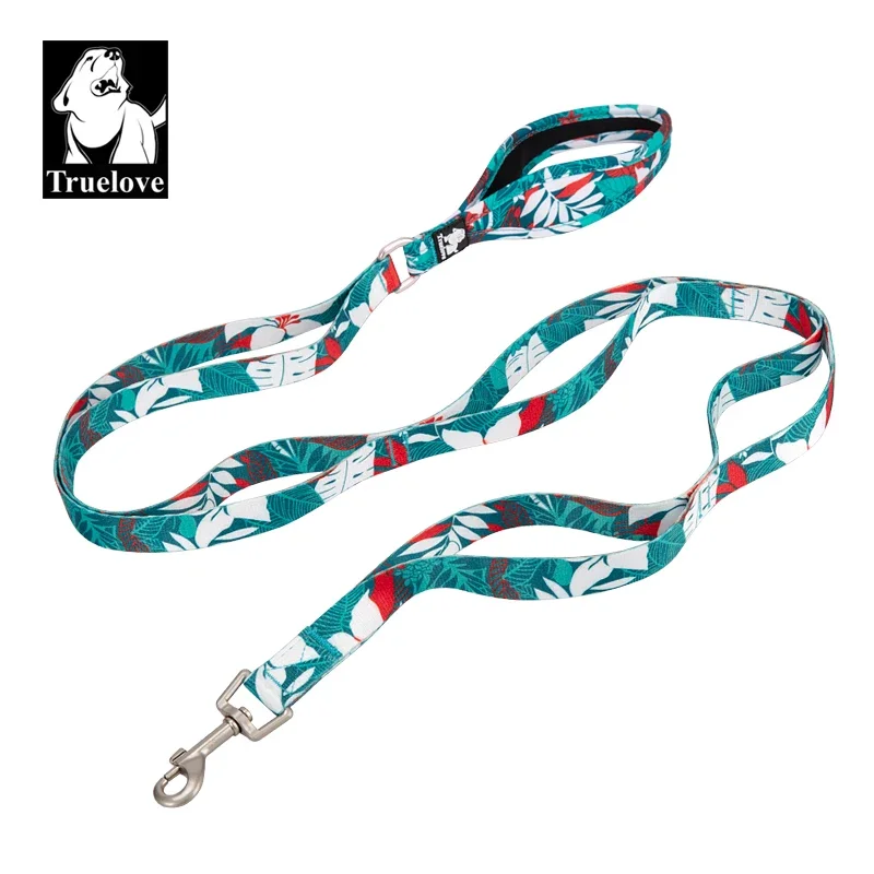 

Truelove Pet Leash with Floral Pattern Polyester Multi-postion Handle Soft and Comfortable Durable TLL3112