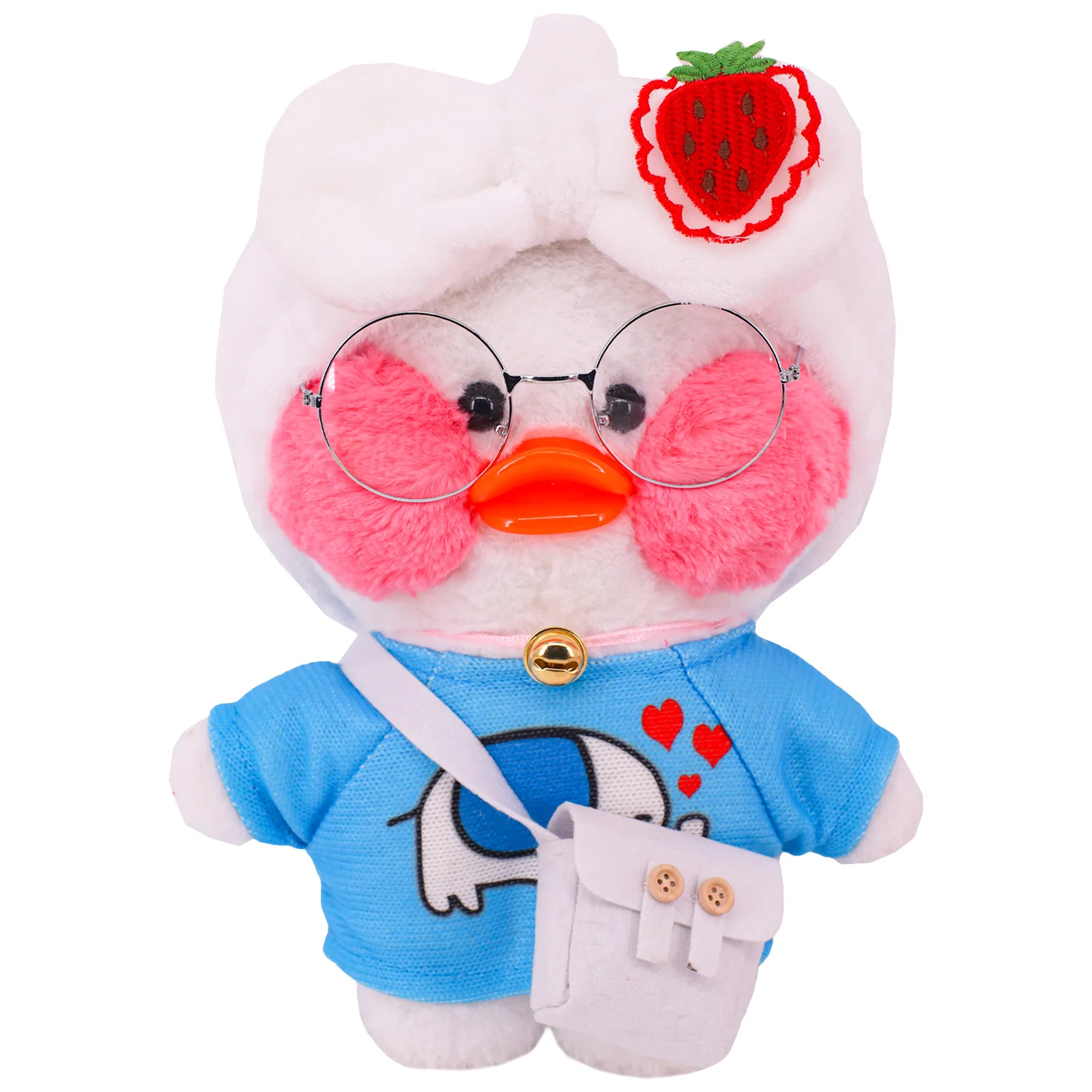 Ropa de muñeca de pato café Kawaii, camisetas con capucha, diseño único, Lalafanfan, juguetes de animales, regalo de cumpleaños DIY para niños, 30cm