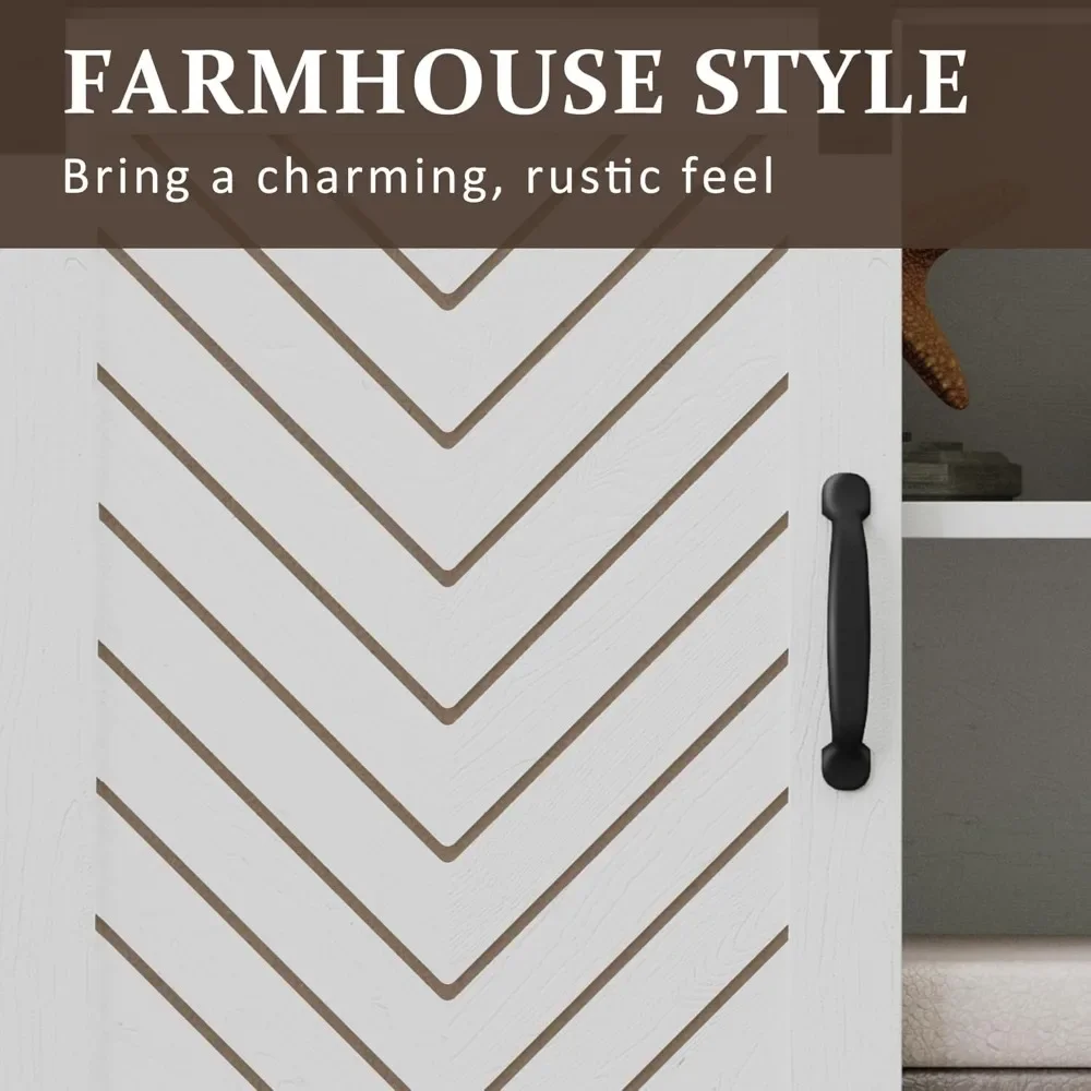 ファームハウステレビスタンド 65インチ以上のテレビ用、スライド納屋ドア付き背の高いエンターテイメントセンター、素朴な木製収納キャビネットテレビ