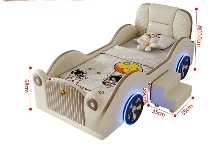 JJToddler Boys Girls Bed Modern Luxury Design Baby Single Children Beds Mattress Space Saving Cuna Colecho Bebe Home Furniture
