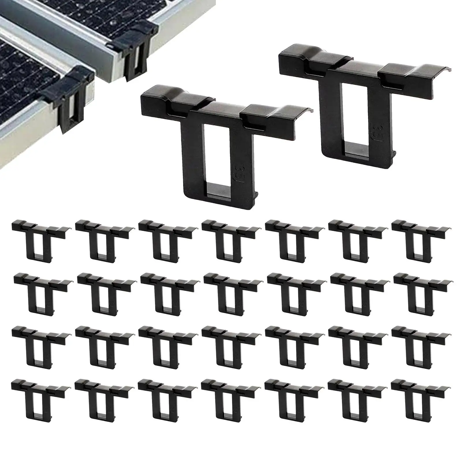 30pcs Solar Panel Drainage Clips Solar Panel Drain Clip Clamp   Auto Remove Stagnant Water Clip Panel Frame Cleaning Clips