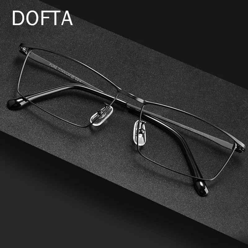 DOFTA New Pure Titanium Glasses Frame Men Retro Vintage Prescription Square Eyeglasses Myopia Optical Eyewear 5818