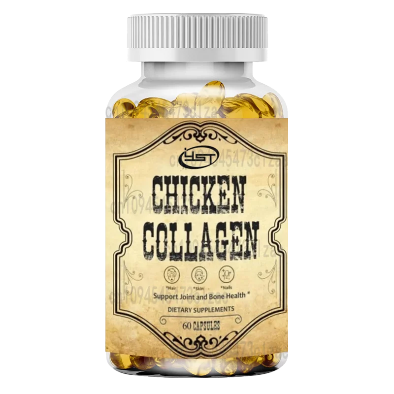 Chicken Collagen Capsules - Type II Collagen Nutritional Supplement for Joints, Skin, and Bones
