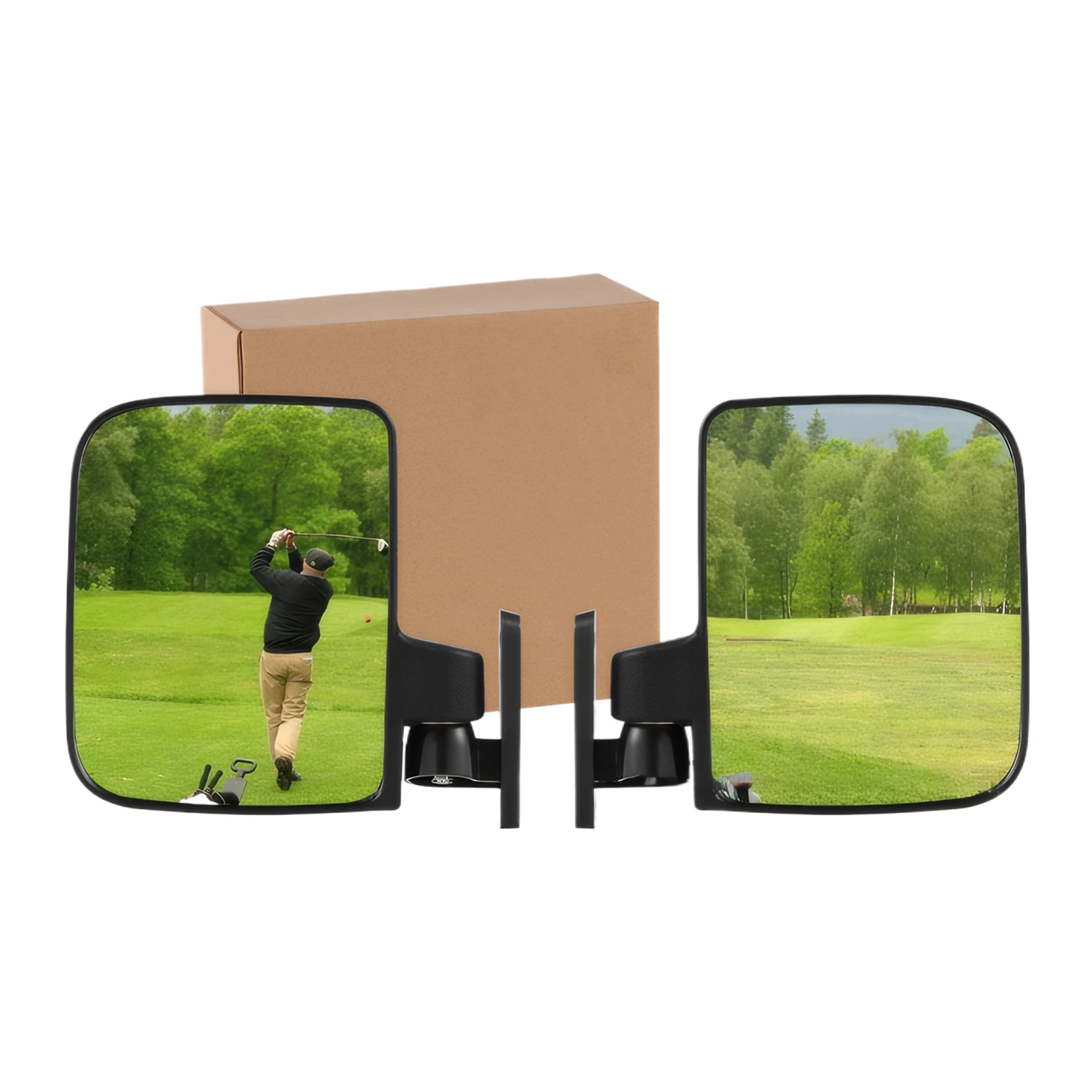 2pack/lot Convenient Golf Cart Accessories Shatter-proof Mirror Set Shatter-proof Glass And Durable