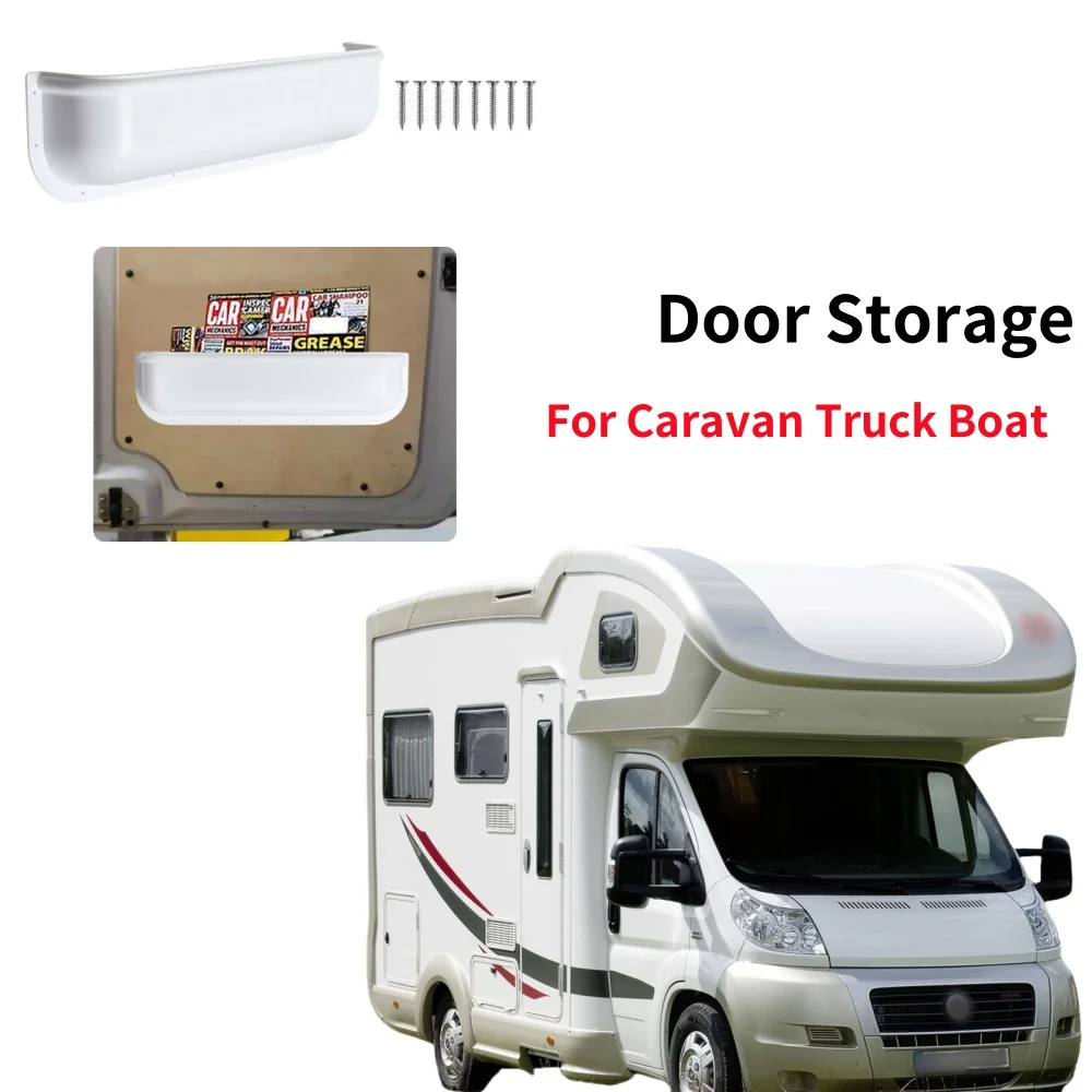 1Pcs Car Door Storage Box White Black Pocket Shelf Racking Barn Door Tool Storage Accessories for Van Camper Motorhome Caravan view 2