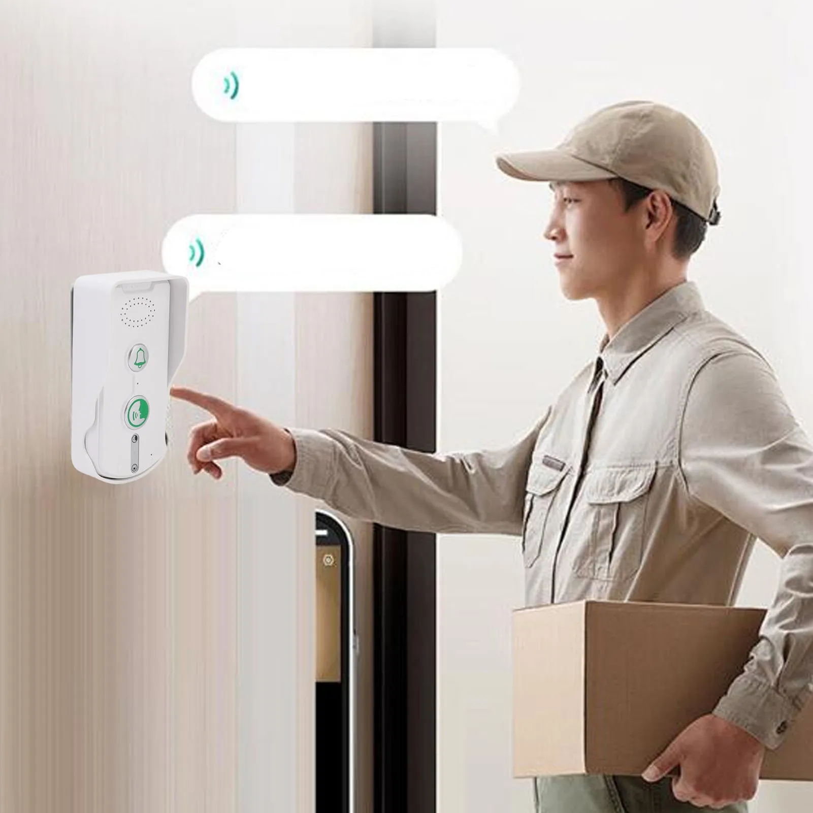 2 Way Intercom Doorbell 2 Way Voice Intercom 1640ft Long Range Wireless Intercom Doorbell System for Home Business