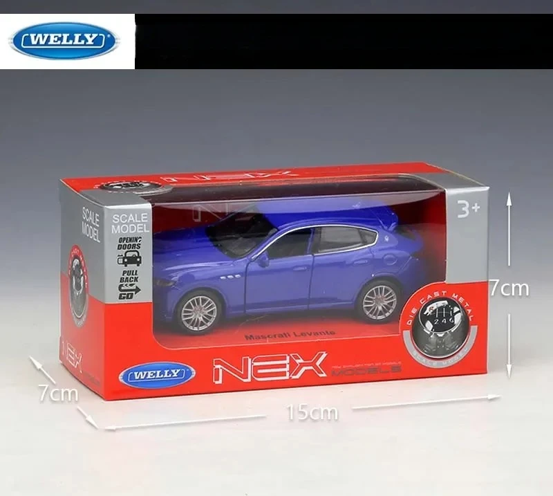 웰리 1:36 레반테 스케일 자동차 시뮬레이터 모델 금속 풀백 자동차 다이캐스트 합금 장난감 어린이 선물 B177 다이캐스트 합금