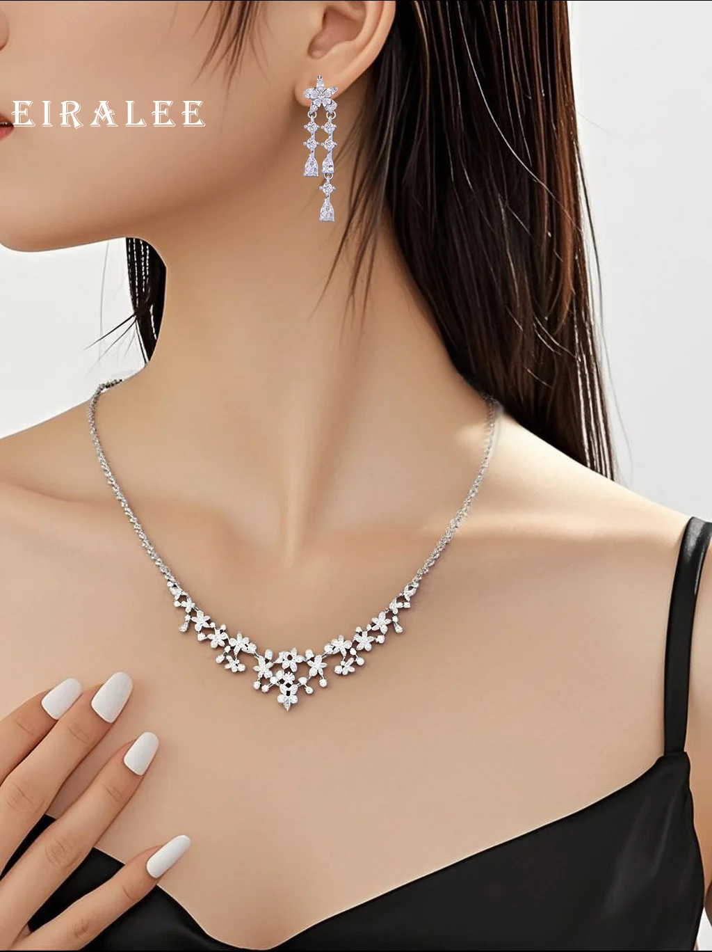 

Eiralee Women's Wedding Jewelry collection - Necklace earrings Cubic Zircon high quality engagement accessories