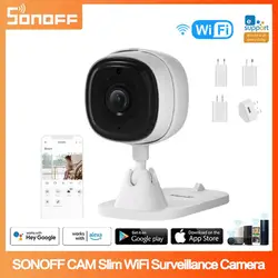 SONOFF CAM Slim Wi-Fi Smart Security Camera 1080P Mini Baby Monitor Camera Two-way Audio Motion Detection Smart Home Security