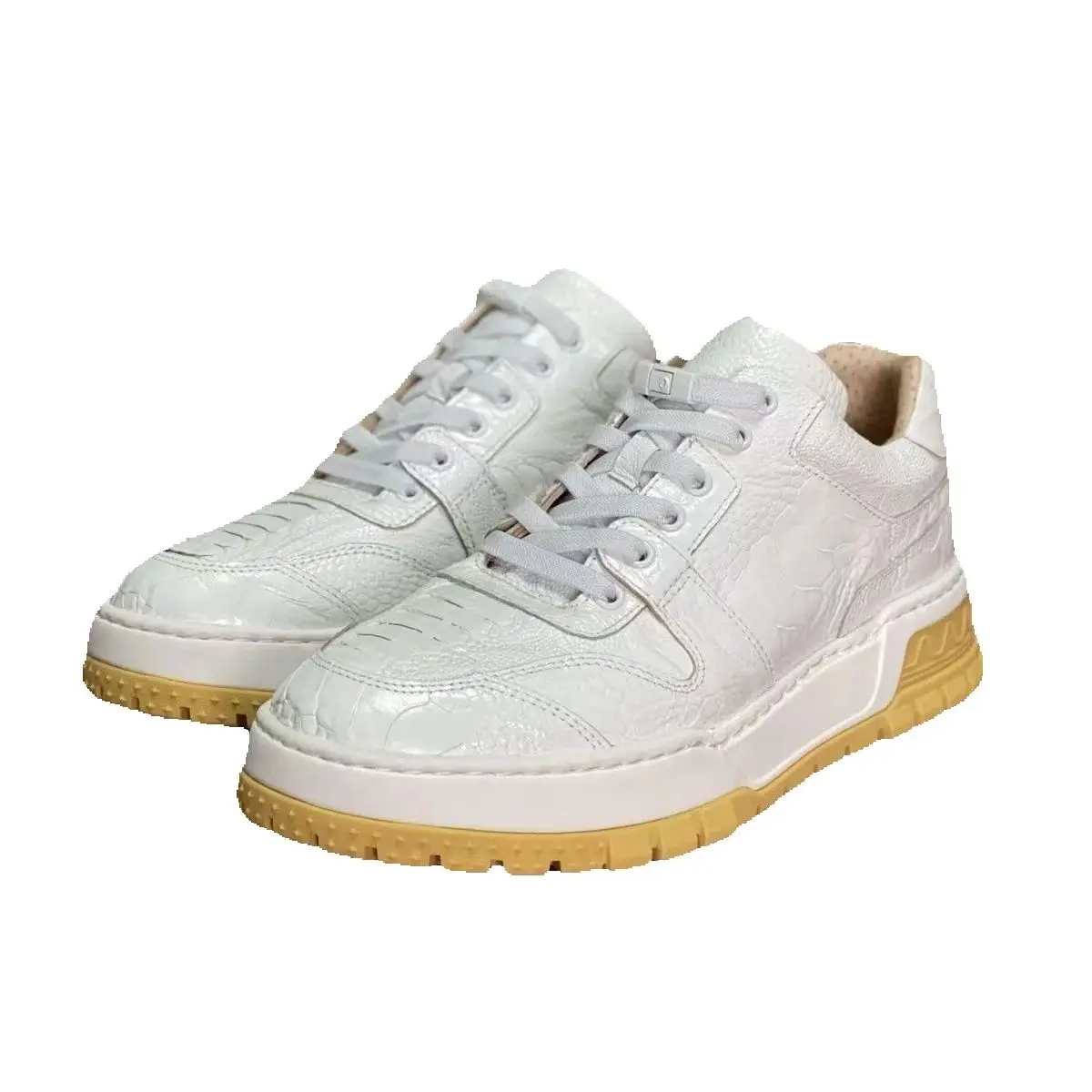 2025 New Arrival Fashion Ostrich Skin Causal Shoes Men,Male Genuine Leather sneakers pdd698