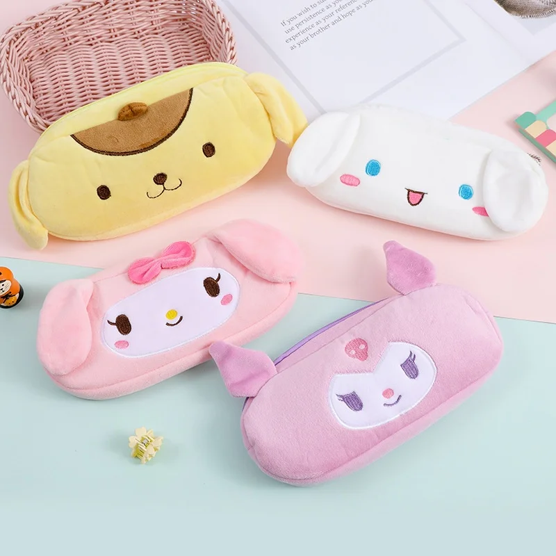 15-ピース-ロットサンリオクロミメロディぬいぐるみ鉛筆ケースかわいいシナモロール鉛筆箱小銭入れ文具ペンバッグ学用品