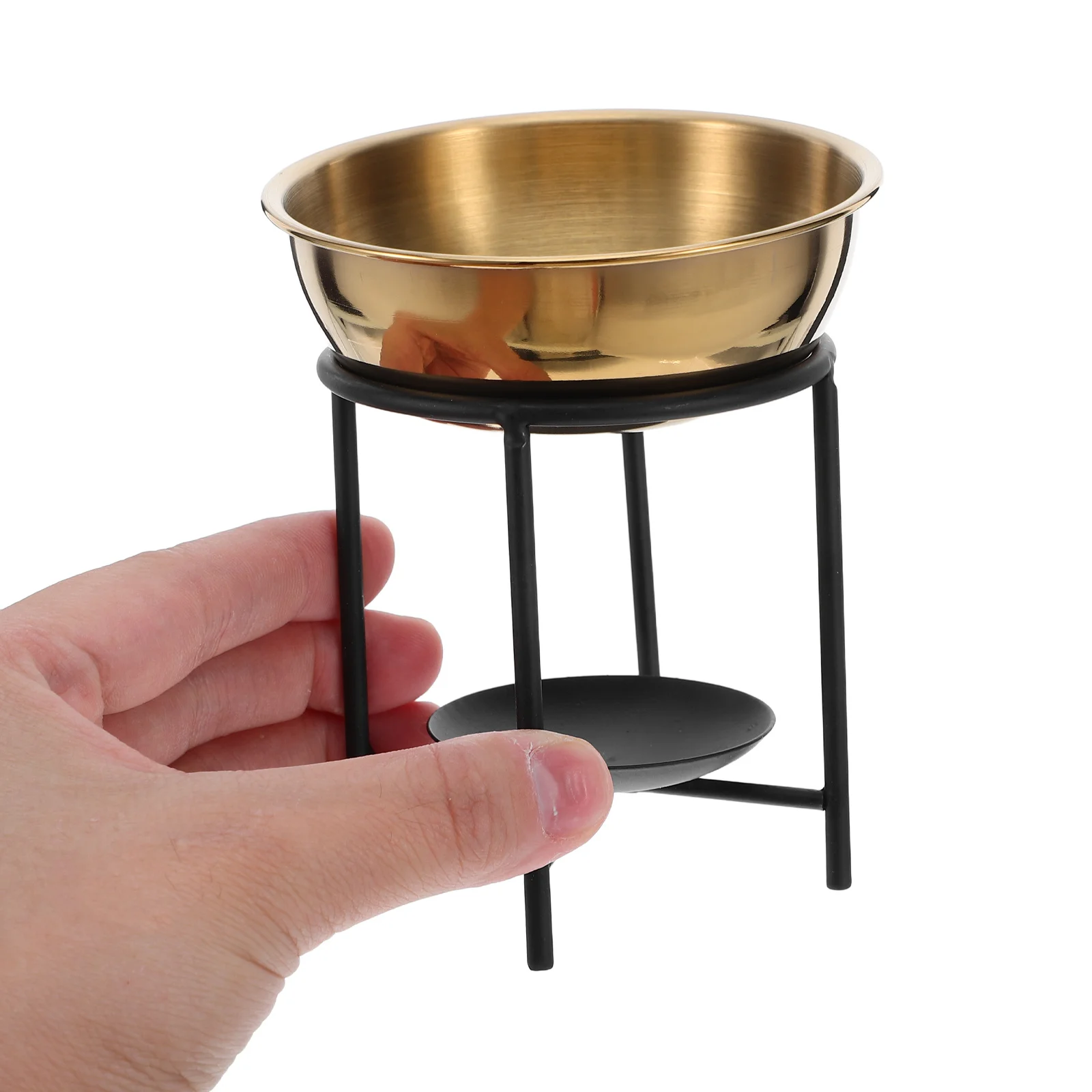 

Quadripod Wax Burner Black Stainless Steel Bowl Aromatherapy Wax Melts Diffuser Meditation Essential Oil Warmer Home Fragrance