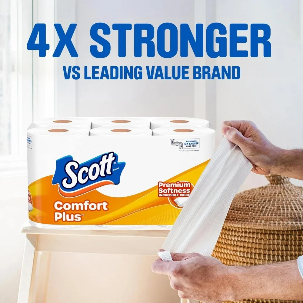 Toilet Paper, 12 Double Rolls, 231 Sheets per Roll, Septic-Safe, 1-Ply Toilet Tissue