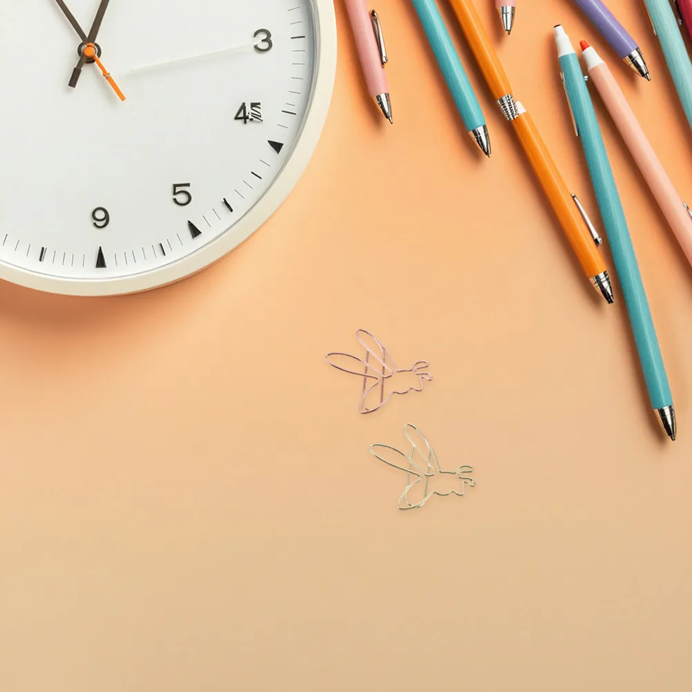 

36pcs Bee Paper Clips Metal Decorative Office School Stationery Animal Shaped Document Organizers Cute Colorful Notebook