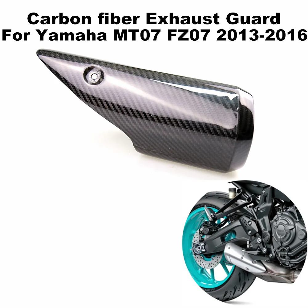 

Suitable for Yamaha MT-07 FZ-07 MT07 FZ07 2013 2014 2016 High quality 3K carbon fiber exhaust pipe heat shield for motorcycles