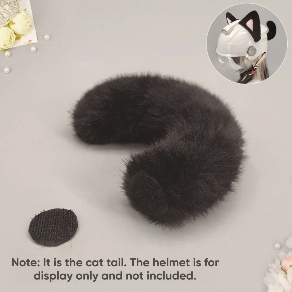 Soft Helmet Cat Ear Decoration Removable Reusable Helmet Cat Tail Sticker Lightweight DIY Helmet Decor Ski Helmet