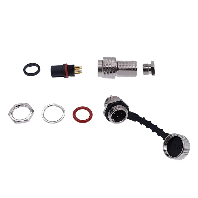 GX12 12G M12 Metal Connector IP68 Waterproof Connectors Copper Contact Plug & Socket 2Pin 3Pin 4Pin 5Pin 6Pin 7Pin 5A A Set