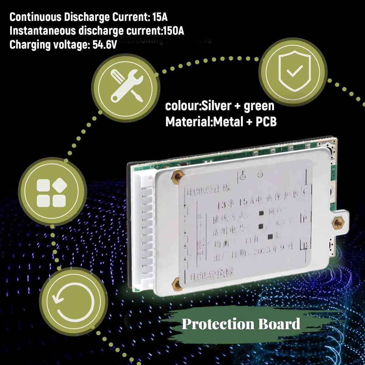 A14M 13S 48V 15A Li-Ion Lipolymer Battery Protection Board PCB Board with Heatsink for E-Bike EScooter