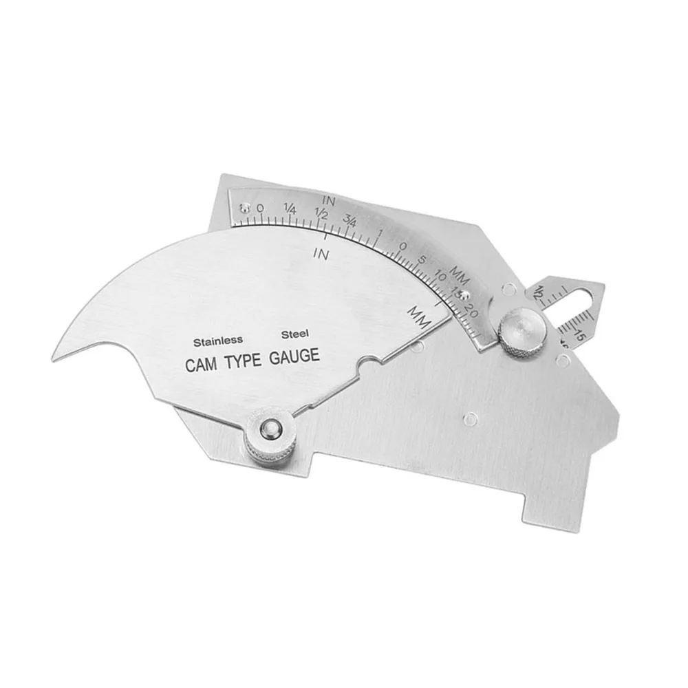 Stainless Steel Bridge Cam Gauge Permanently Etched Metric & Inch Fillet Weld Gauge Linear Measurements Cam-Type MG-8 Weld Gauge