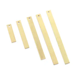 30pcs 4mm Width Raw Brass Flat Rectangle Stamping Charms Pendant DIY Earrings Necklace Accessories Jewelry Making