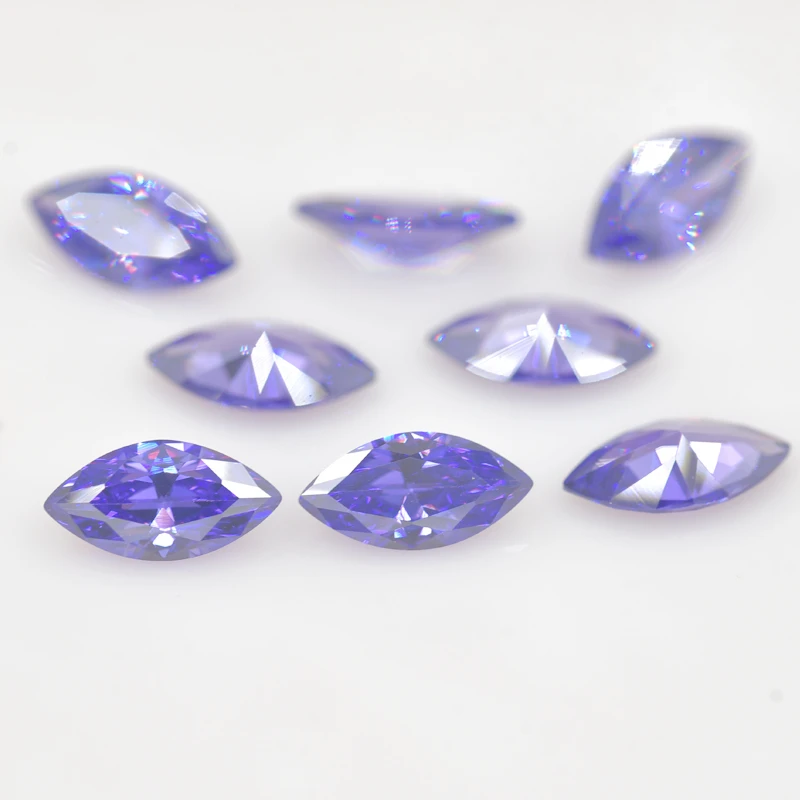 Violet Marquise Cut Brilliant Size 1.5x3~8x16mm Loose CZ Stone Synthetic Gems 5A  Cubic Zirconia For Jewelry Wholesale