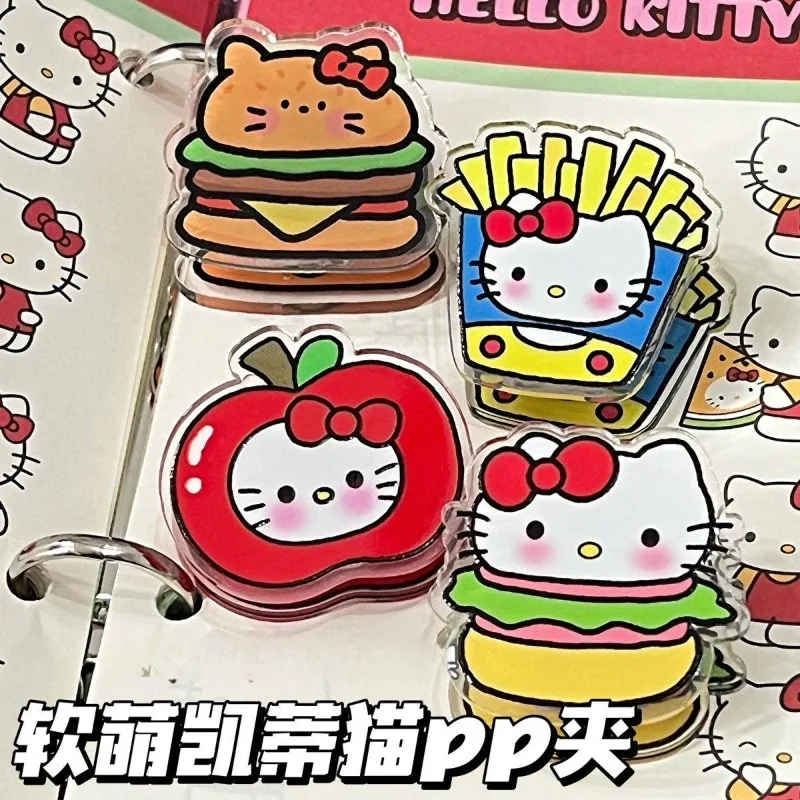 

10pcs Hello Kitty Memo Clip Kawaii Anime Versatile High Beauty Double Sided Acrylic Decorative Desktop Ornament Gift Wholesale