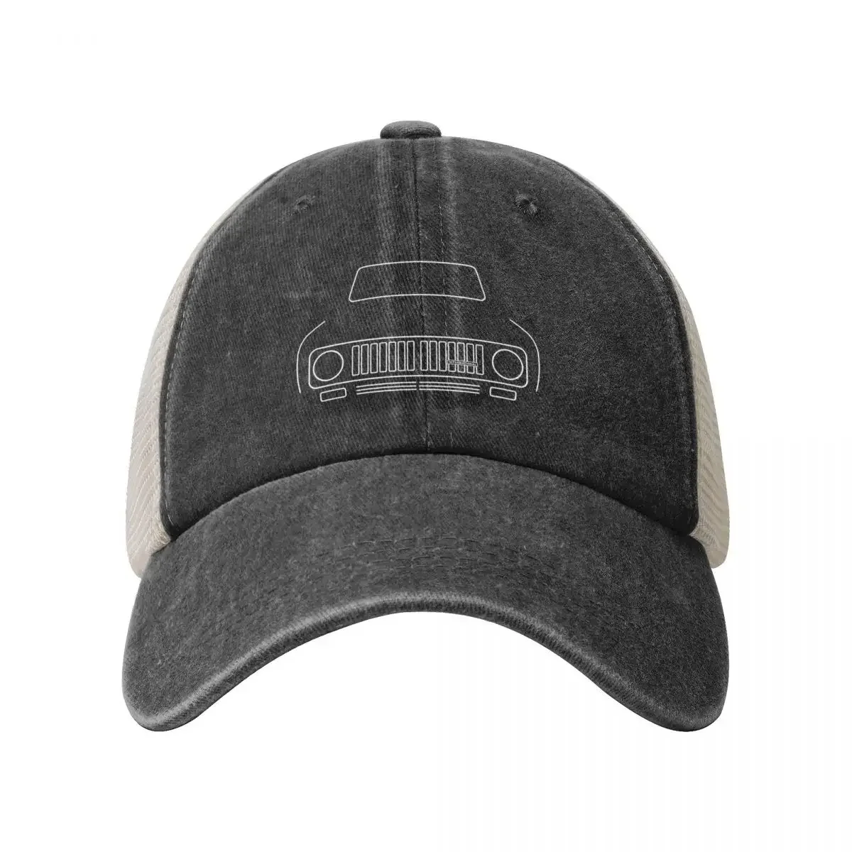 IH Scout II 4x4 truck 1973 outline graphic (white)Cap Baseball Cap tea Hat Hat Beach Military Cap Man Beach Bag For Girls Men's