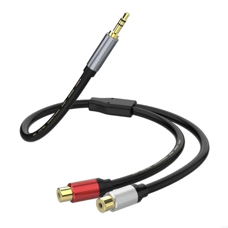 

462B 3.5mm to 2RCA Audios Cable 3.5mm Y Splitter Auxs Cord for Seamlessly Connection Between Devices Home Audios Equipment
