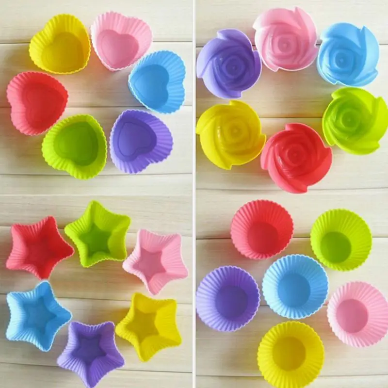 Silicone Cake Cup Round Shaped Muffin Cupcake Baking Molds Home Kitchen Cooking Supplies Cake Decorating Tools